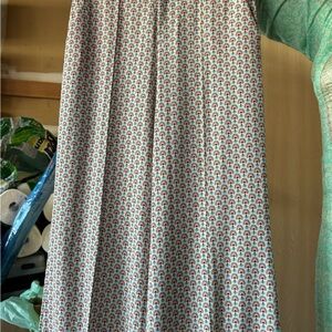 Alice + Olivia White and Red Patterned Maxi Skirt